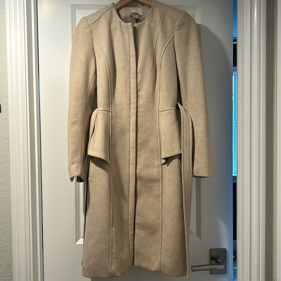 H&M Wool Coat with Tie Waist - Picture 1 of 5